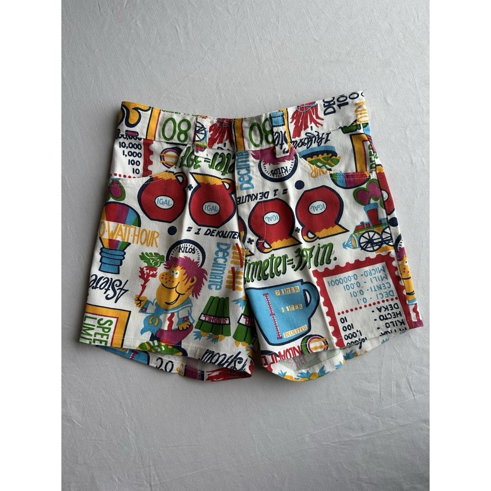 ULTRA RARE Vintage Deadstock Twister Boys Educational Print‎ Denim Shorts Cotton